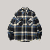 BRIXTON - T-shirt en Flanelle à manches longues Bowery - Plaid Bleu Joe