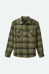 BRIXTON - Bowery L/S Flannel - Vetiver/Laurel Wreath/Washed Black