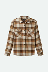 BRIXTON - Bowery L/S Flannel - Whitecap/Pinecone Brown